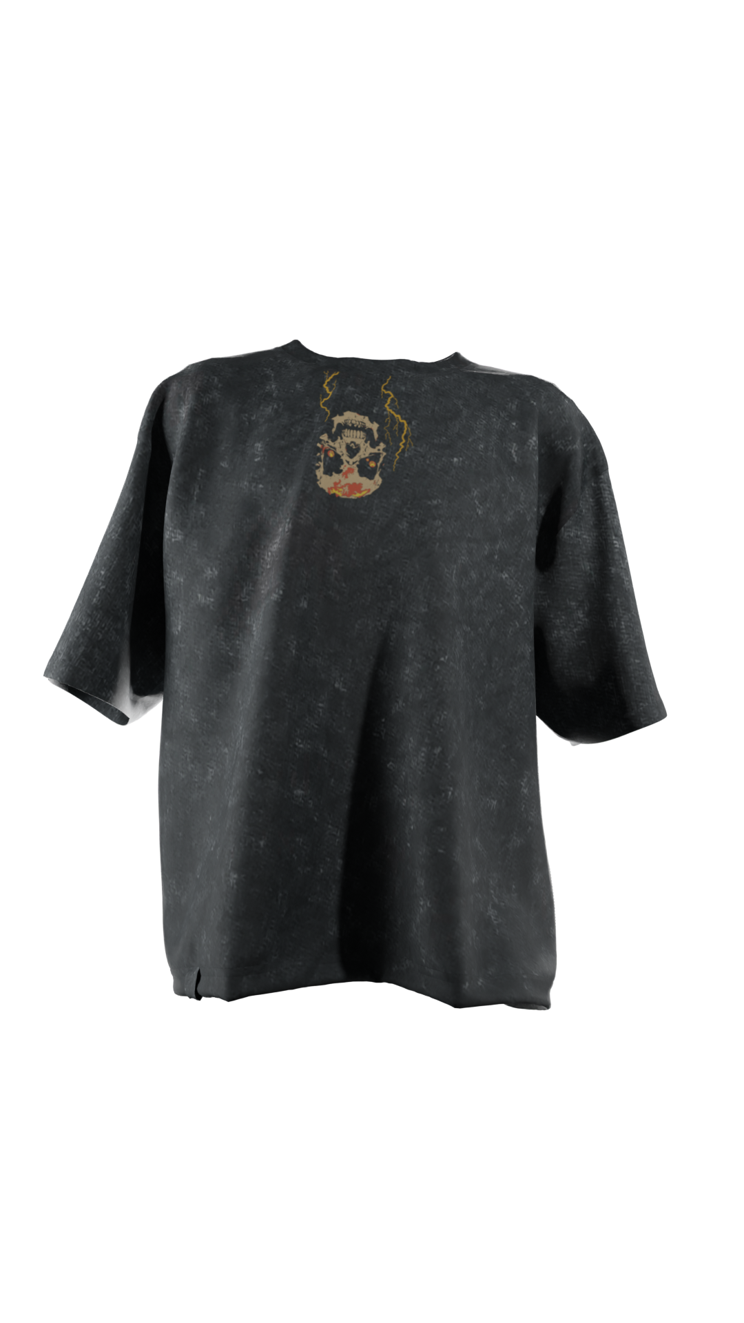 Time Travel Skull  - Washed Effect Oversized T-Shirt