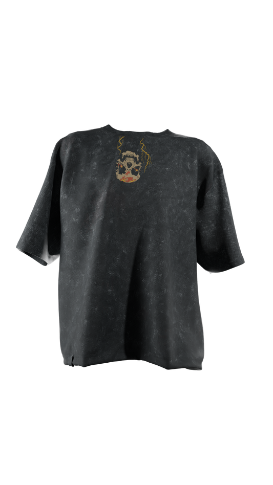 Time Travel Skull  - Washed Effect Oversized T-Shirt