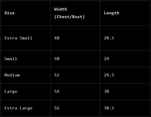 Misunderstood - Oversized Hoodie size chart