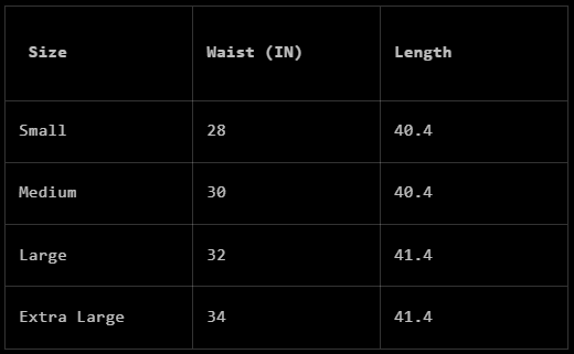 Watching You Utility  Cargo size chart